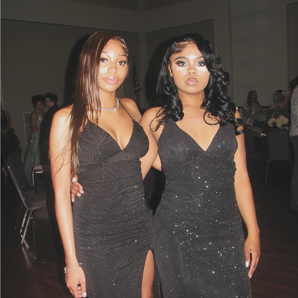 black shimmer prom dress!